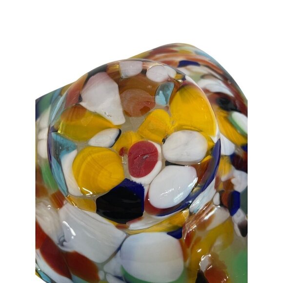 Murano Spatter Glass Heart Dish 6" Bright Confetti Colored - Picture 4 of 7
